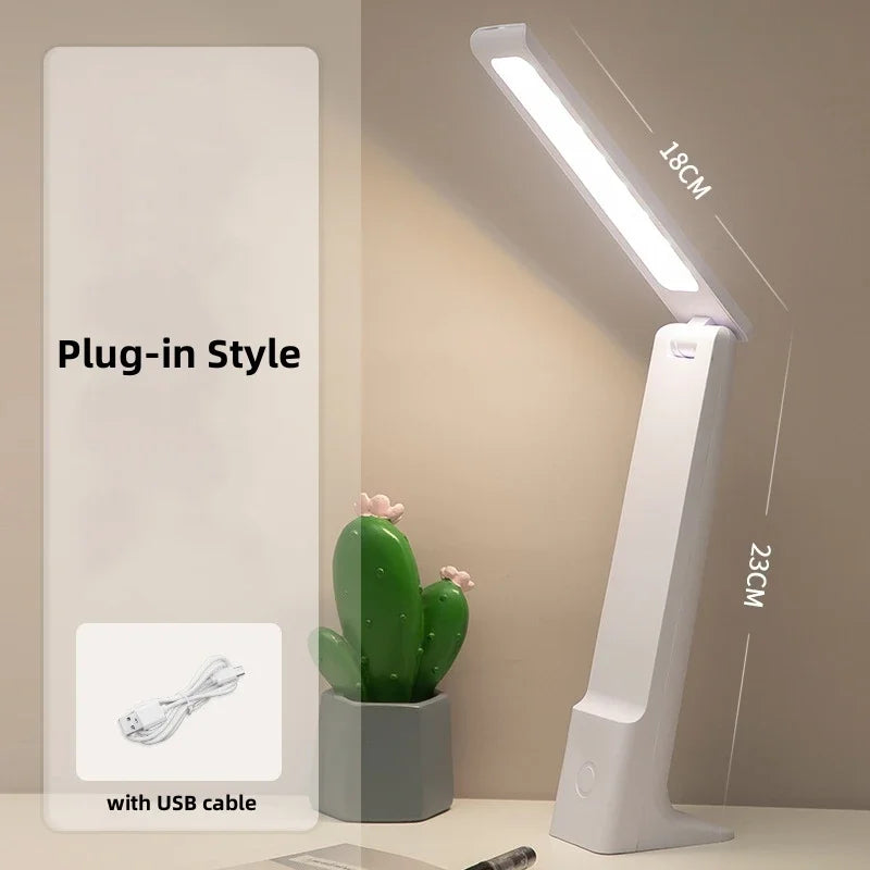 Lumora LED Tischlampe | Dimmbar & Touch-Bedienung | 3 Lichtfarben | Akku 20h | Weiß/Rosa/Blau