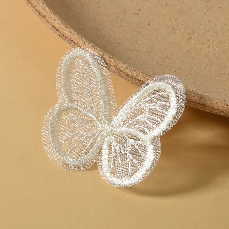 Bestickte Schmetterlings-Applikationen ColorWing | 20 Stück | 4,5 x 4 cm | Bunte Netzoptik | Zum Aufnähen