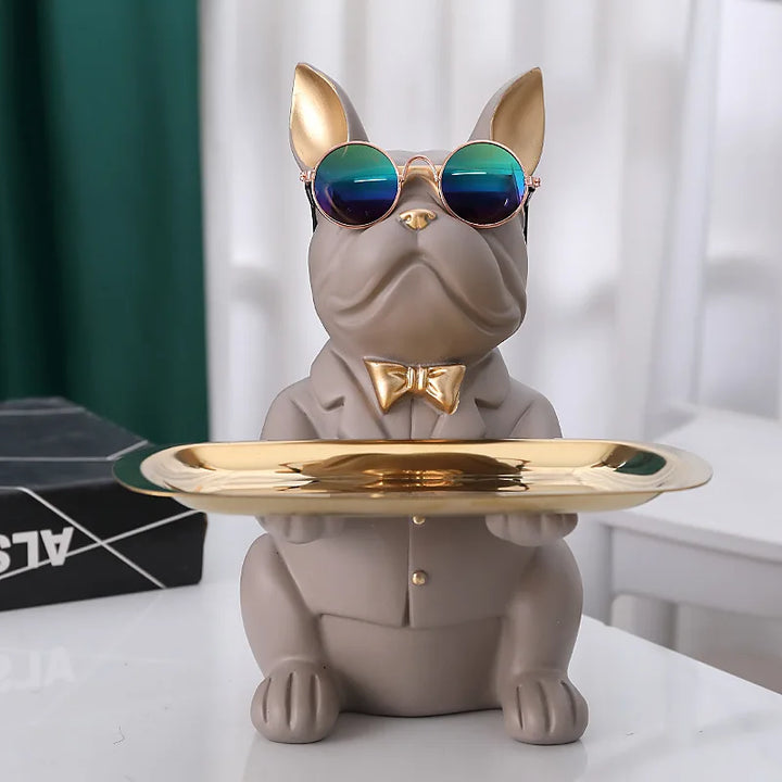 Decodoggo Bulldog Schlüsselhalter Dekorfigur | 26 cm | Aus Harz | Stilvoll & Funktional | Für Schlüssel & Kleinteile
