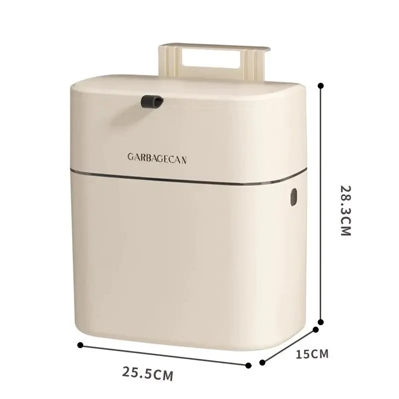 Hängender Mülleimer CleanFold SquareBin | Mit Klappdeckel & großer Kapazität | Für Bad, Küche & WC | 25,5 × 15 × 28,3 cm