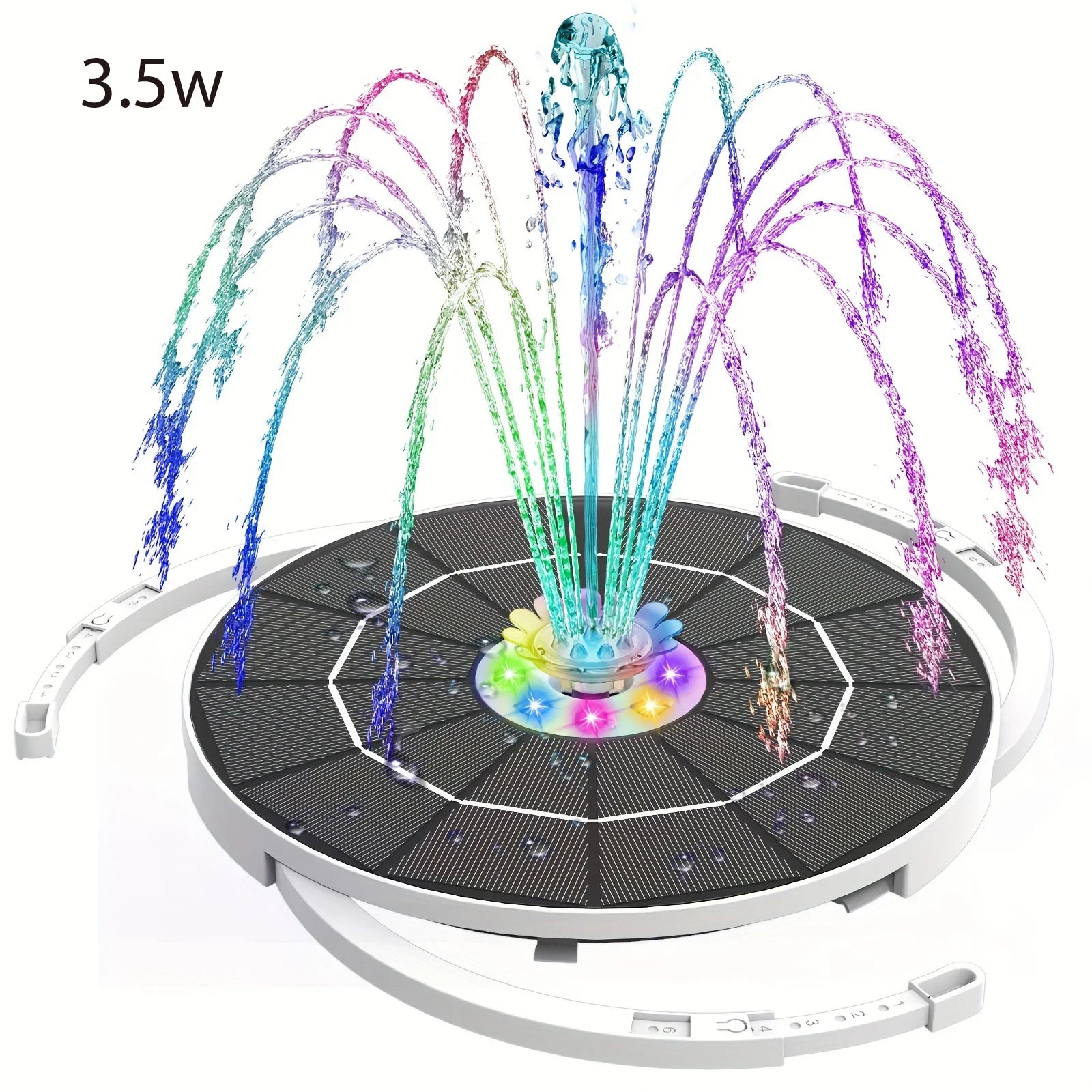 Solavera Solar Springbrunnen Pumpe 6,5W | Mit LED & 5000mAh Akku | 16 Düsen | Für Teich & Garten