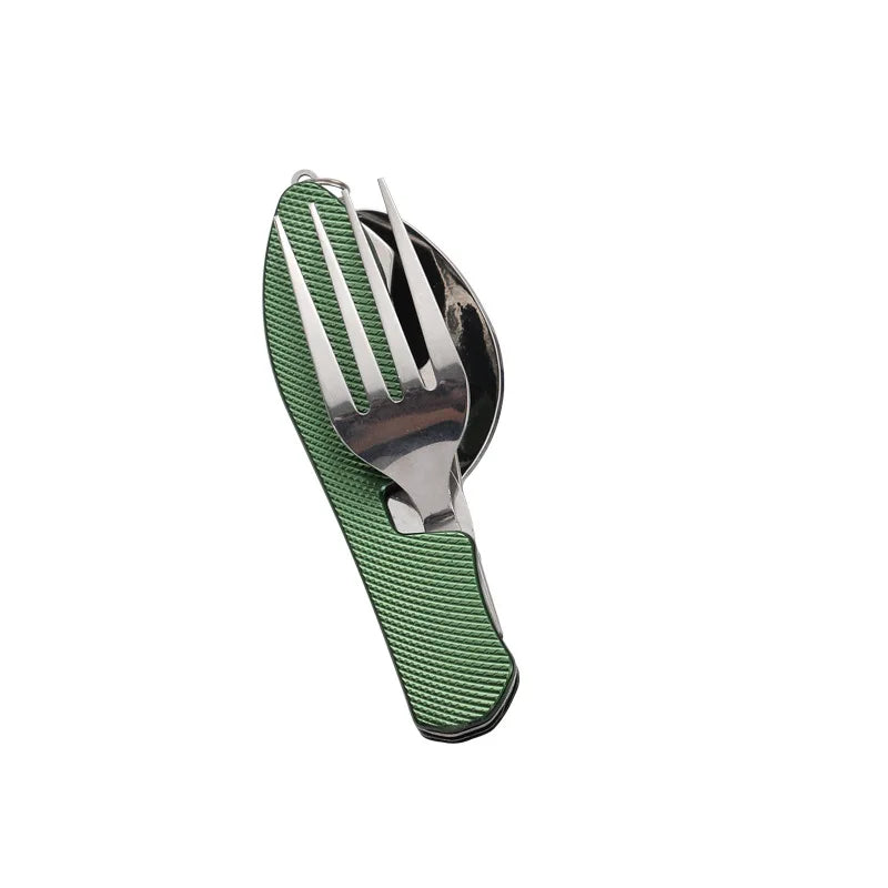 TrekMate 3-in-1 Campingbesteck | Klappbares Outdoor-Besteckset mit Messer, Gabel & Löffel | Edelstahl | Kompakt & robust | Für Camping, Wandern & Reisen