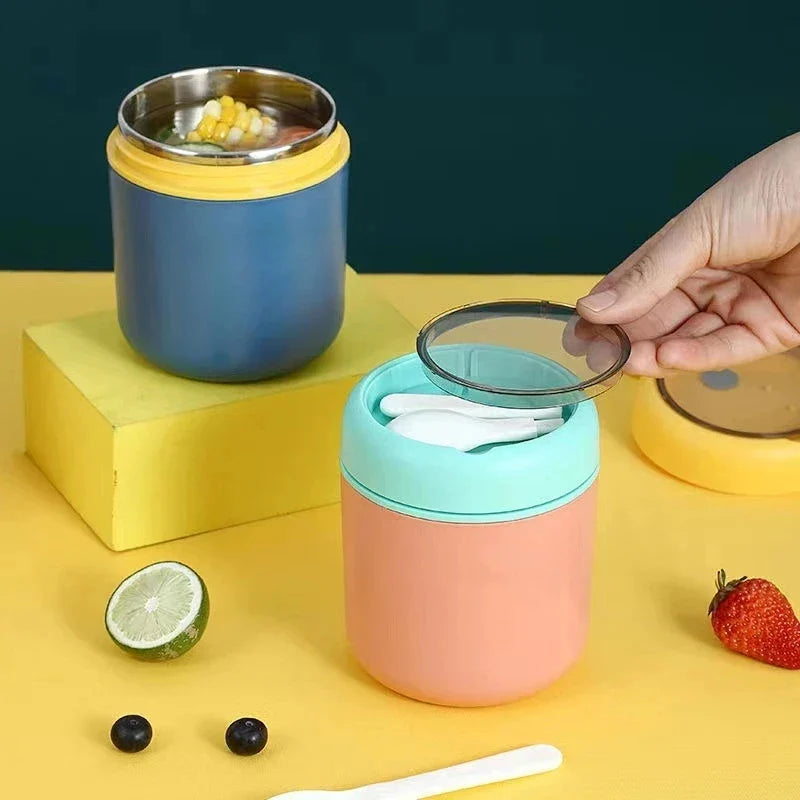 ThermoMea Thermobehälter Edelstahl | 530 ml / 710 ml | Isolierter Suppen- & Lunchbecher | Auslaufsicher & Langlebig
