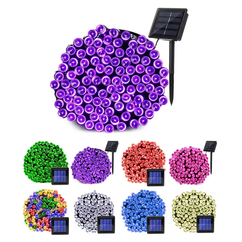 Solivara Solar Lichterkette Außen | 8 Leuchtmodi | IP65 Wasserdicht | Warmweiß & Bunt | 7 m / 12 m / 22 m