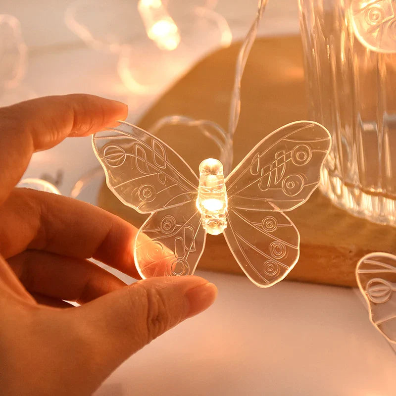 LED Lichterkette ButterLume | 1,5 m | 10 Schmetterlingslichter | Batteriebetrieben | Deko für Zimmer, Hochzeit & Party