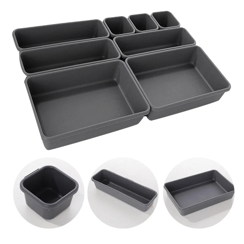 Flexorra Schubladen-Organizer Set | 8-teilig | Verstellbare Fächer | Für Bad, Küche & Schmuck