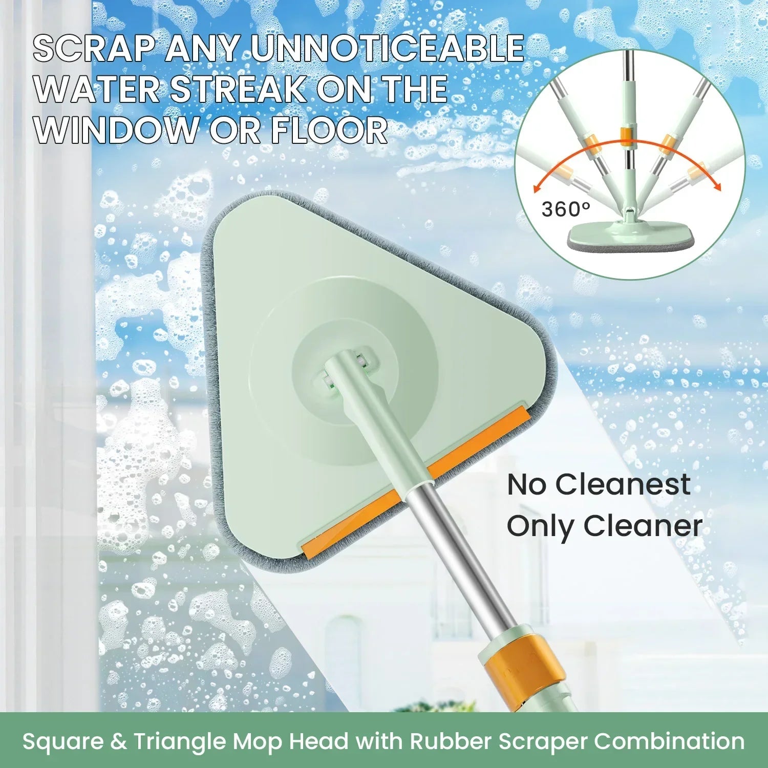 Rotationswischer CLEANDRA | 360° Mop-System mit Schmutzwassertrennung | Mikrofasermopp | Für alle Böden & Fenster