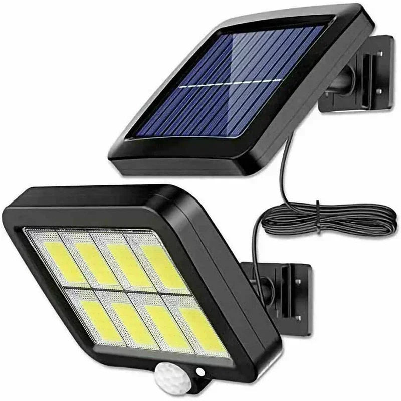 LuminaX Solar | 100 COB LED Solarleuchte | IP65 | Bewegungsmelder & 3 Modi | Kabellose Außenbeleuchtung