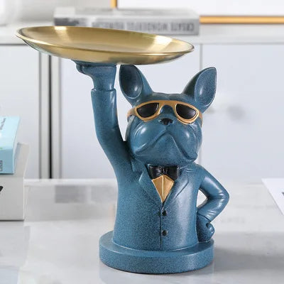 Decodoggo Bulldog Schlüsselhalter Dekorfigur | 26 cm | Aus Harz | Stilvoll & Funktional | Für Schlüssel & Kleinteile