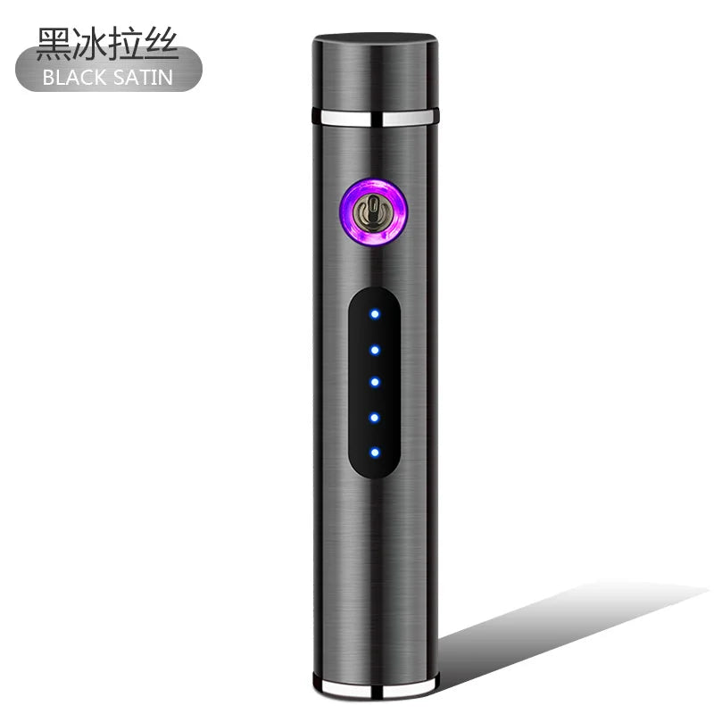 Voltrino Zylinder-USB-Feuerzeug | Doppelte Lichtbogen-Technologie | Wiederaufladbar & Windfest | Edles Metallgehäuse für Herren