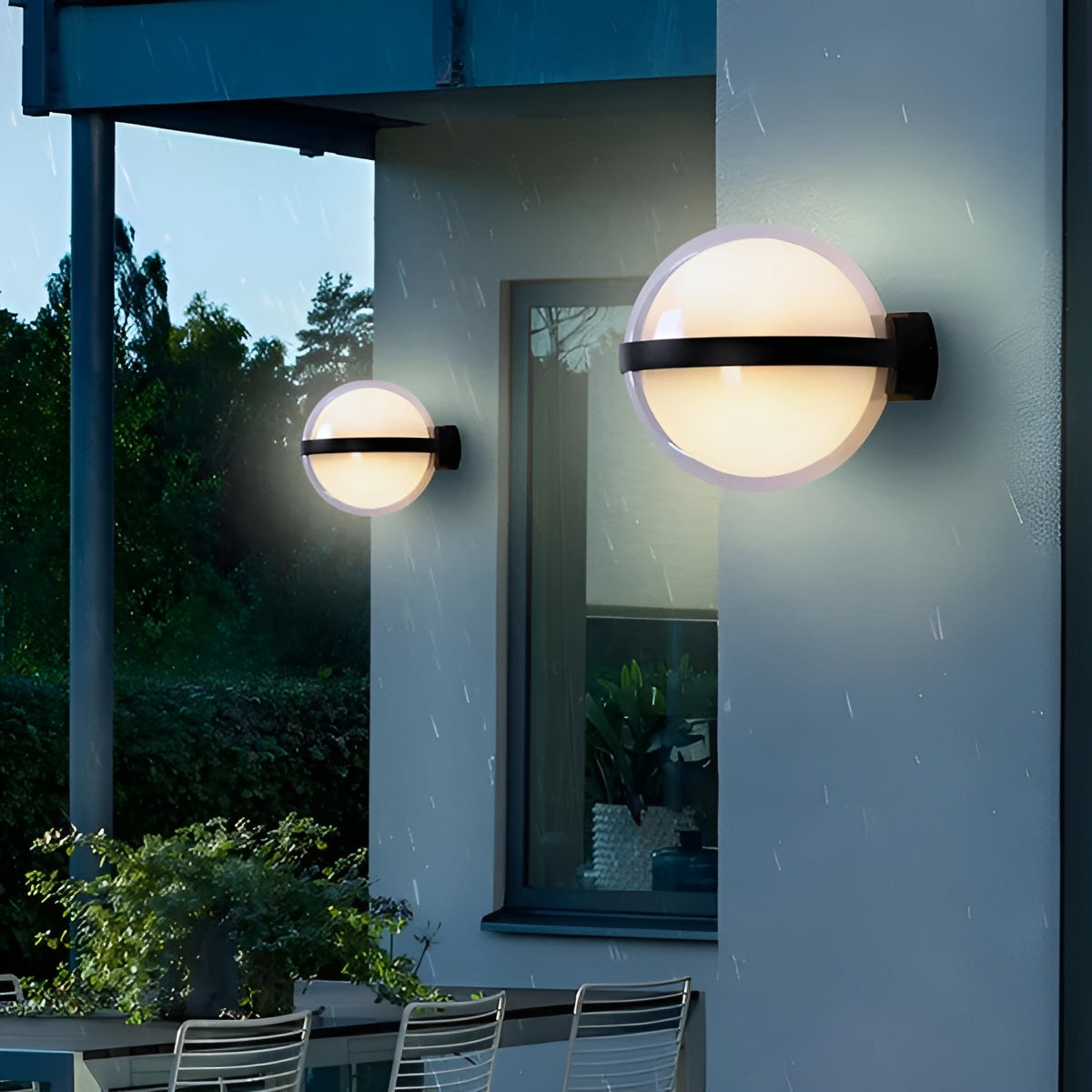 LumiGlobe Außenwandleuchte | Rundes LED-Design | Wetterfest & Energiesparend | Warm- & Kaltweiß
