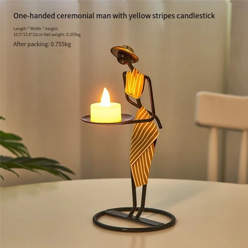 Nordara Light Vintage-Metallkerzenhalter | Nordischer Luxus-Stil | 22 cm | Romantische Tisch- & Hochzeitsdeko