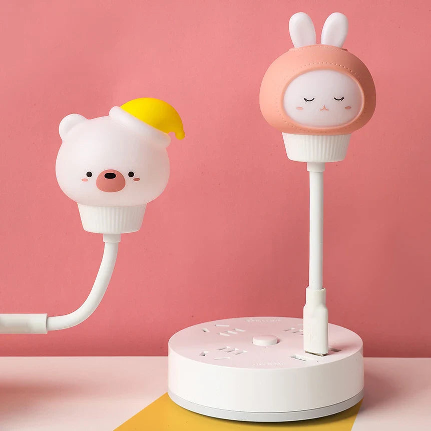 Lumiboo LED Nachtlicht für Kinder | USB oder Fernbedienung | 3 Helligkeitsstufen | Niedliches Tierdesign | 6,8 x 6 x 19 cm