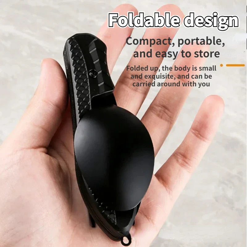 TrekMate 3-in-1 Campingbesteck | Klappbares Outdoor-Besteckset mit Messer, Gabel & Löffel | Edelstahl | Kompakt & robust | Für Camping, Wandern & Reisen