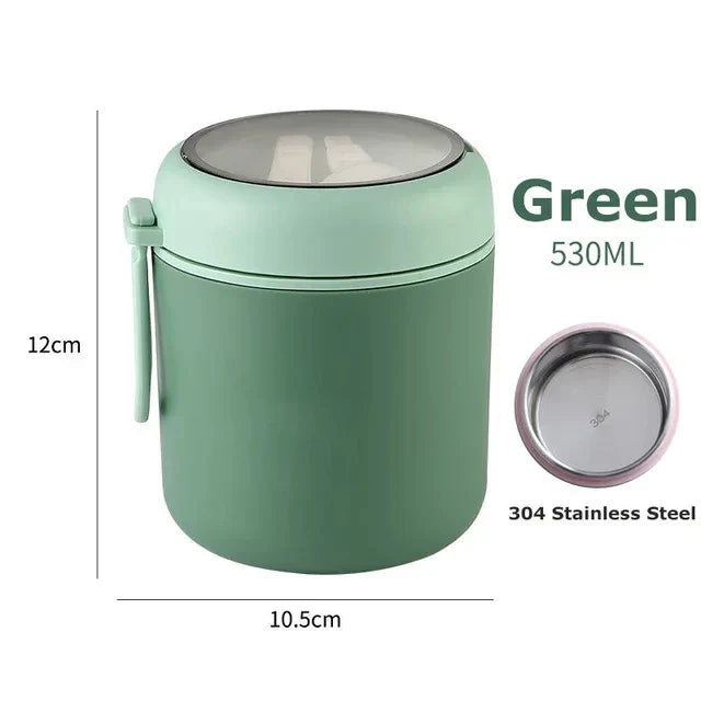 ThermoMea Thermobehälter Edelstahl | 530 ml / 710 ml | Isolierter Suppen- & Lunchbecher | Auslaufsicher & Langlebig