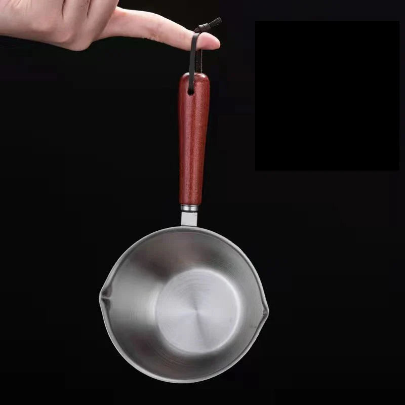 CULINARA Edelstahl-Kochtopf | Flacher Boden | Für Saucen, Milch & kleine Portionen