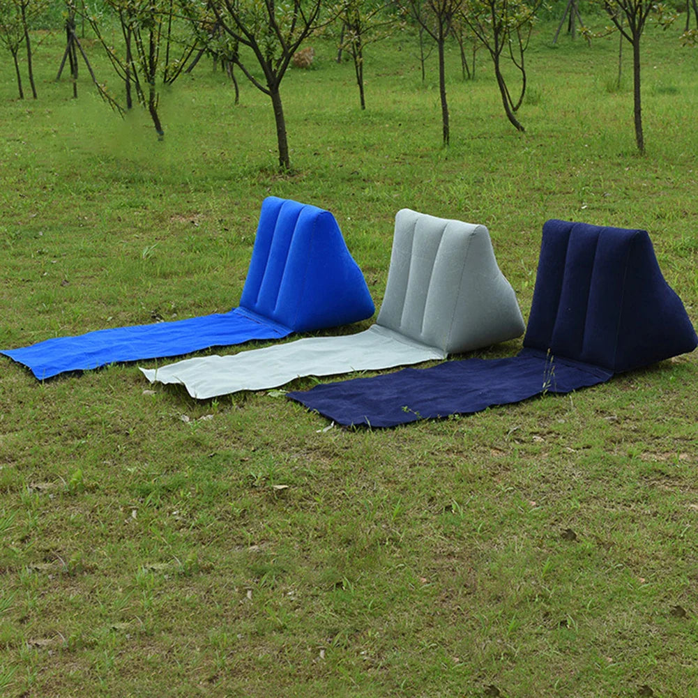Aufblasbare Strandmatte mit Rückenlehne | Faltbar & Komfortabel | LuftLounge Reise- & Camping-Liegekissen