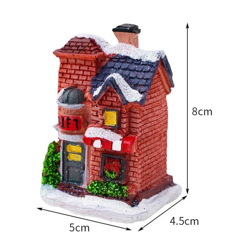 Weihnachts-Hauslicht | LED Nachtlicht | Harzfigur mit Batterie | Deko & Geschenk für Kinder