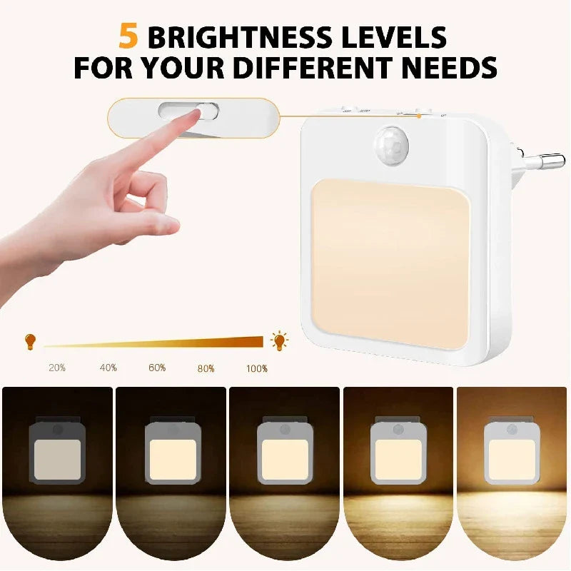 Sensilux Mini LED Nachtlicht | Mit Bewegungssensor | Warm- & Kaltweiß | Für Flur, Schlafzimmer & Bad