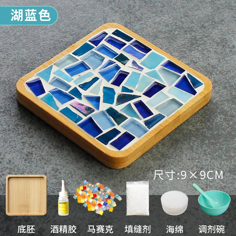 Bambus Mosaik-Untersetzer MosaicJoy | Herz & Quadrat | DIY-Bastelset für Kinder & Erwachsene