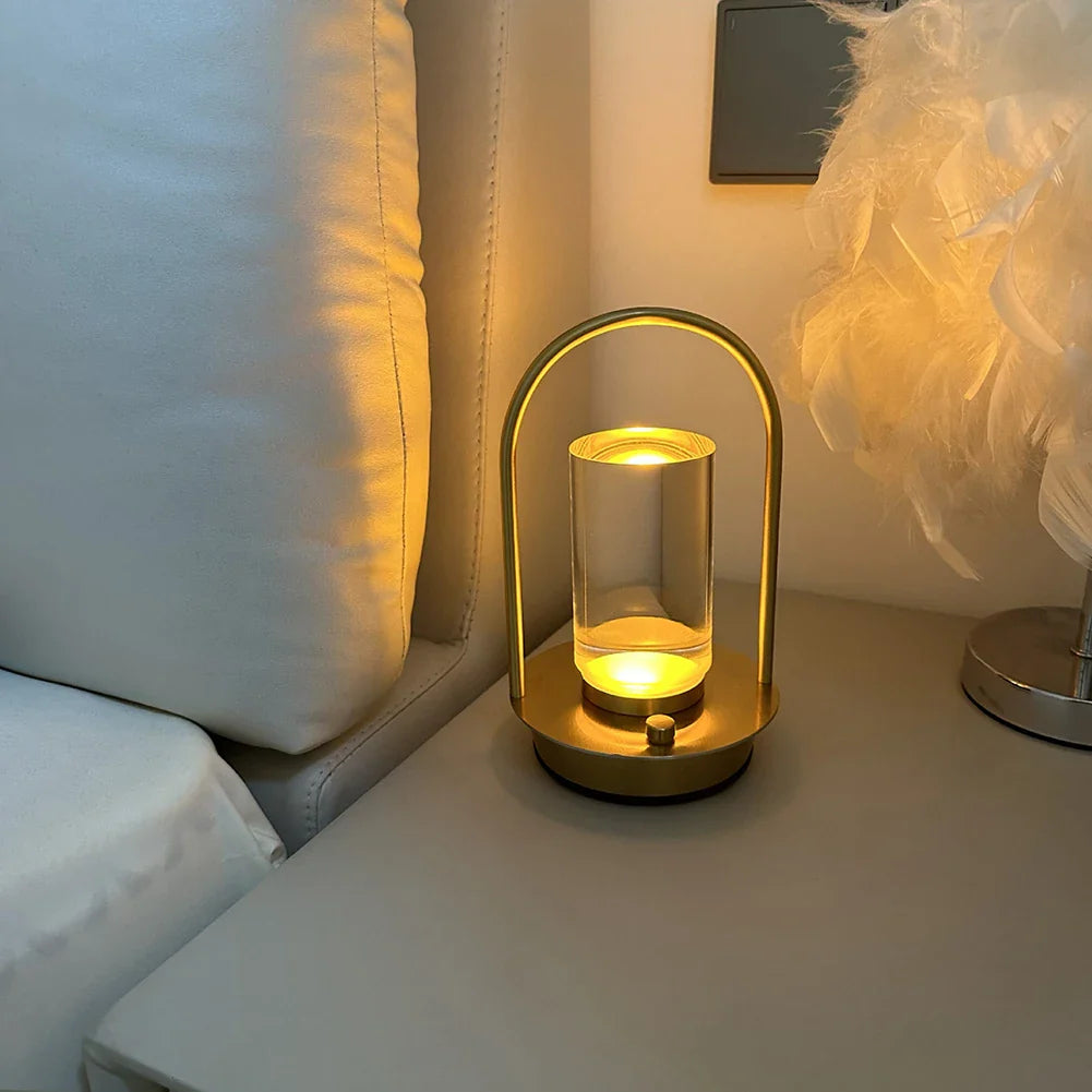 AuroraGlow LED Tischlampe | 3 Lichtfarben & Touch-Dimmung | Wiederaufladbar 2000mAh | Modernes Design | 18 × 9 cm
