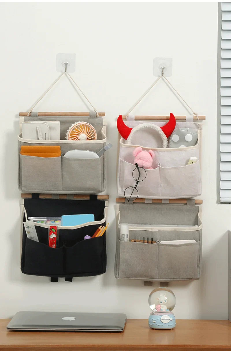 Stowilo Wandtasche | Wasserdichter Hänge-Organizer | Baumwolle-Leinen | Für Unterwäsche & Kleinteile