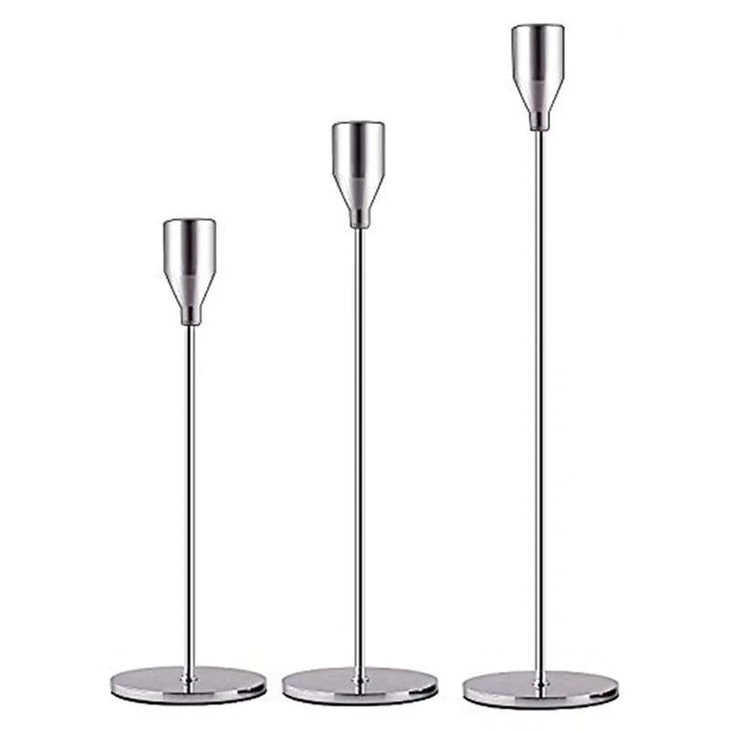 Luméa Kerzenhalter Set (3 Stück) | Europäisches Design | Metall | 24–34 cm