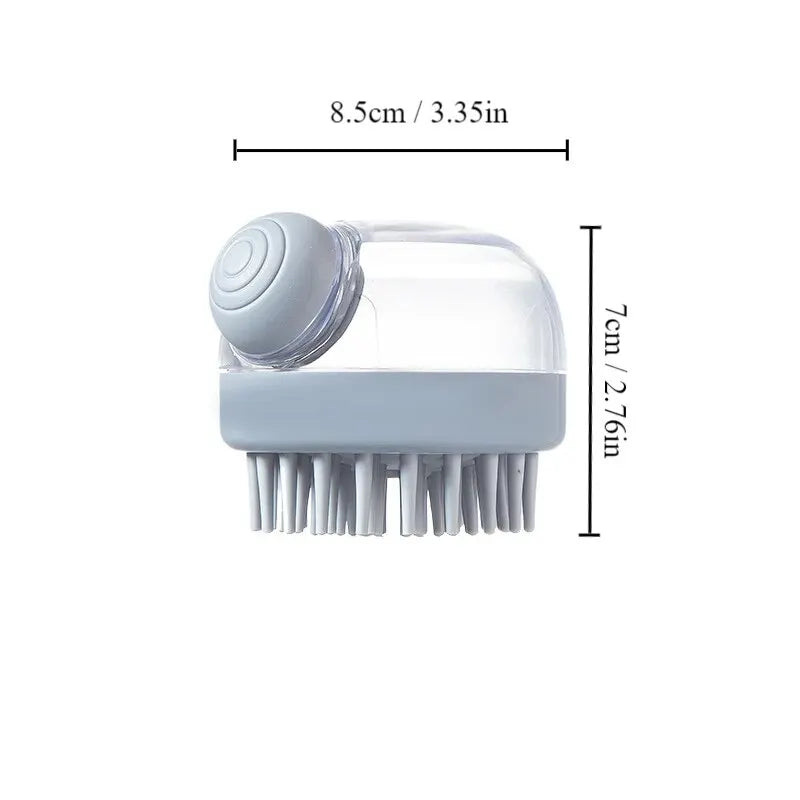 FellFreund Badebürste | Weiches Silikon | Mit Shampoo-Spender | 8,5×7 cm