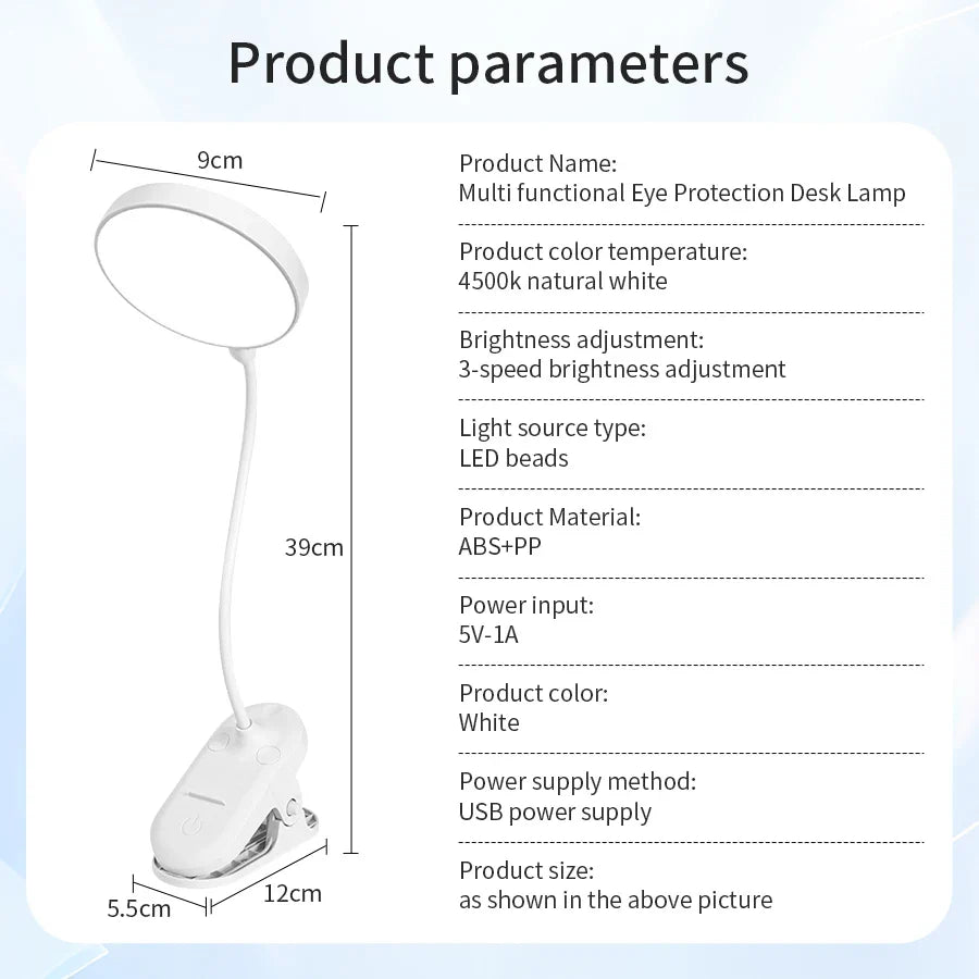 FlexiRead LED Tischlampe | USB Wiederaufladbar & Faltbar | Augen­schonend & Dimmbar | 39 cm