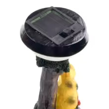 SOLARIA Gartenfigur Tiere | Solar Deko Statue aus Resin | Mit Blumentopf & LED-Licht | 12 × 6 × 6 cm