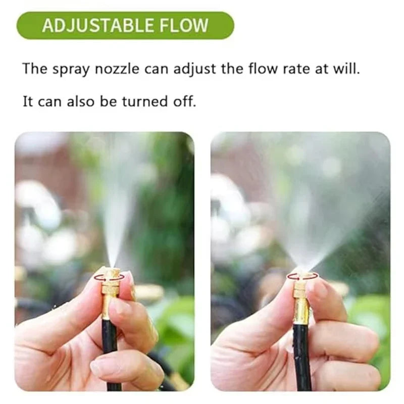 AquaFlex Pro360 Automatisches Bewässerungssystem 20 m | 360° Verstellbare Sprühdüsen | DIY Nebel-Bewässerungsset | Für Garten, Gemüsebeet & Terrasse