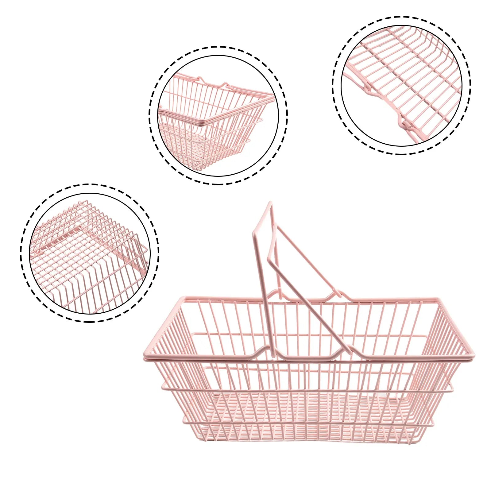 Deko-Metallkörbchen Roseliné CharmKorb | Aufbewahrungskorb in Pink | In 3 Größen (S/M/L) | Für Kosmetik, Schreibtisch & Kinderzimmer