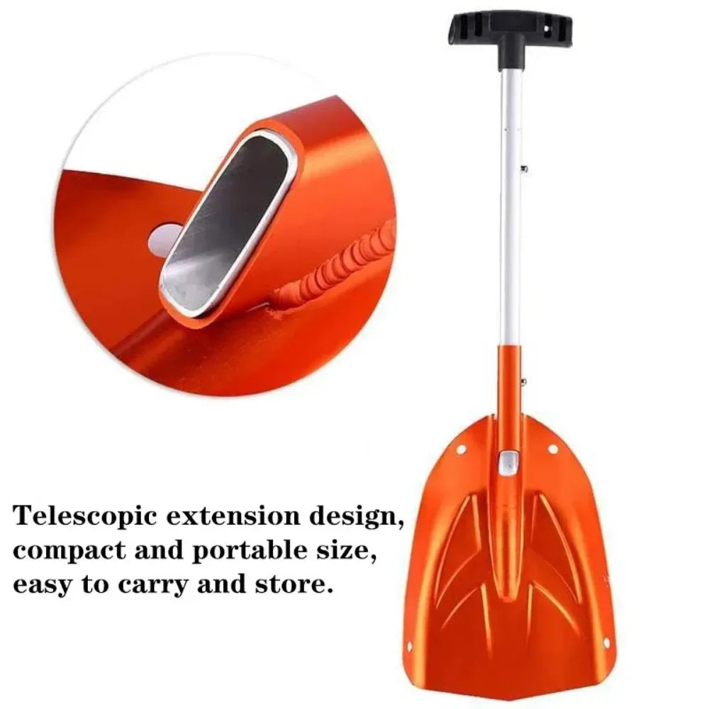 Nordivox | Teleskop-Schneeschaufel | Klappbar & Abnehmbar | Aluminiumlegierung | Leicht & Robust | Für Auto, Garten & Wintereinsatz