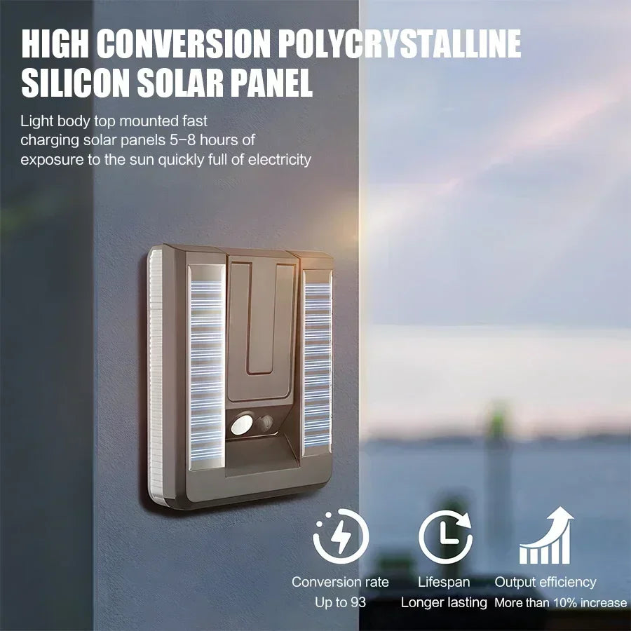 Solayra FoldWall Solar-Wandleuchte | 3 Beleuchtungsmodi | 120° Schwenkbar | Mit Bewegungssensor & Dämmerungsschalter