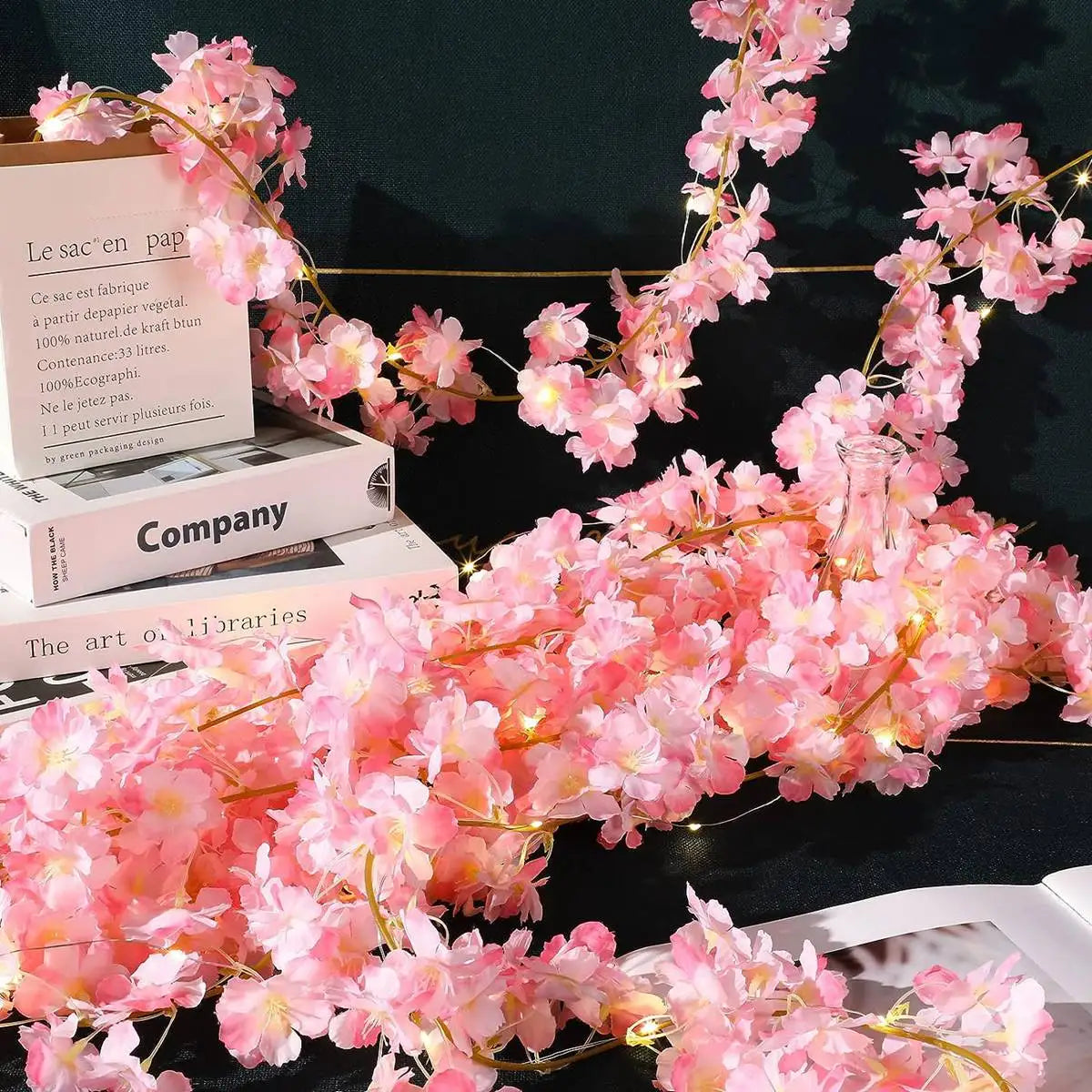 SakuraGlow Lichterkette | Kirschblüten-Girlande | 20 LED | Romantische Deko für Schlafzimmer & Feste