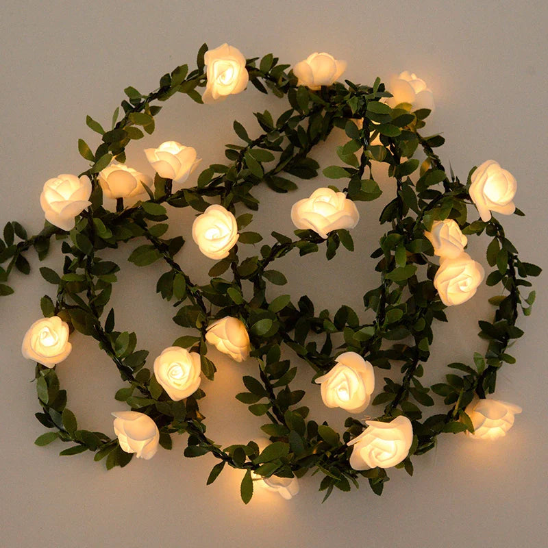 Rosavera LED Rosenlichterkette | 3 m Blumengirlande | Warmweiß | Romantische Deko für Hochzeit & Zuhause