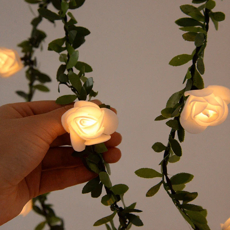 Rosavera LED Rosenlichterkette | 3 m Blumengirlande | Warmweiß | Romantische Deko für Hochzeit & Zuhause