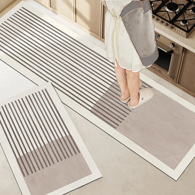 Pureterra | Küchenmatte Super-Absorbierend | Rutschfest & Waschbar | Diatomit-Design | Oval & Langform | Komfort Teppich für Küche & Bad
