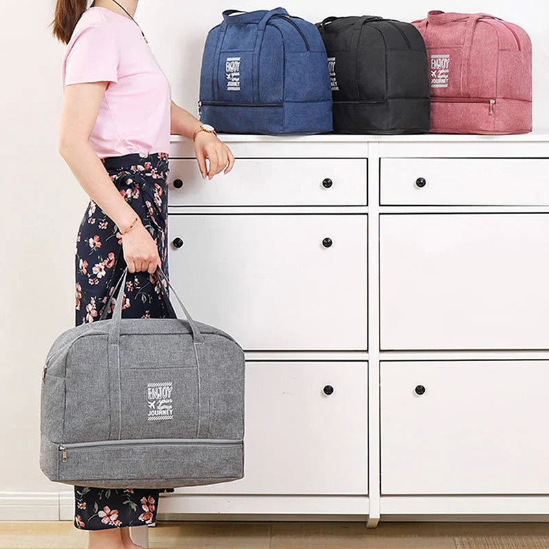 Lugviva Faltbare Reisetasche für Damen | Große Wochenendtasche aus Oxford-Gewebe | Handgepäck-Tasche für Reisen, Alltag & Sport