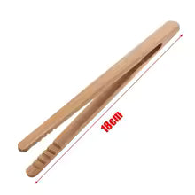 Bambuszange Naturora Grip18 | 2er-Set Küchenzangen aus Holz | 18 cm | Ideal für Toast, Speck, Eis & Tee – hitzebeständig & nachhaltig