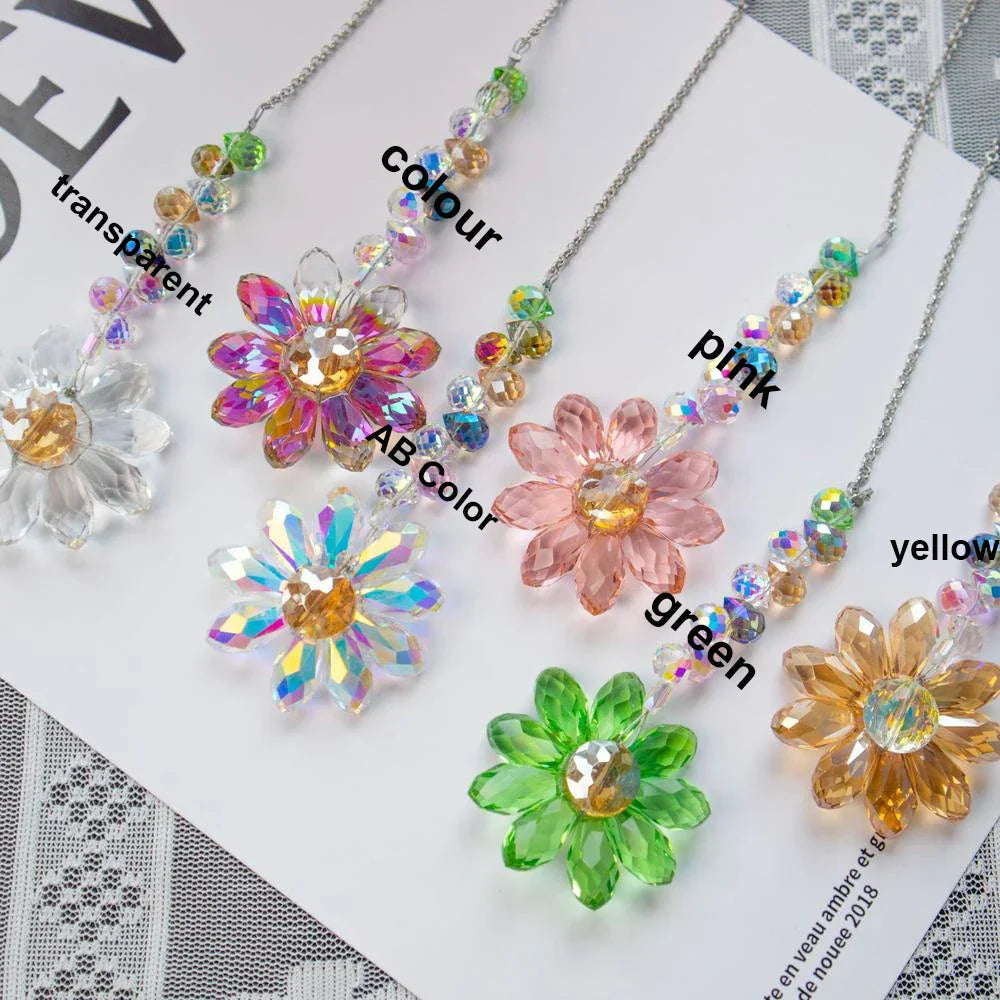 Kristall-Suncatcher LumiMargarita | K9-Daisy-Regenbogenfänger | Fenster- & Gartendeko | 32 cm | Geschenkidee für Zuhause