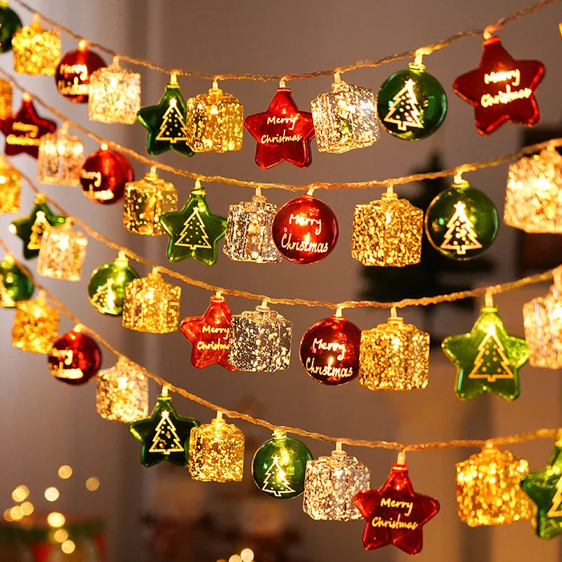 LumiNoël Weihnachts-Lichterkette | 1 m / 3 m | 10 / 20 LED | Santa, Schneemann & Zuckerstange | Warmweiß & Batteriebetrieben