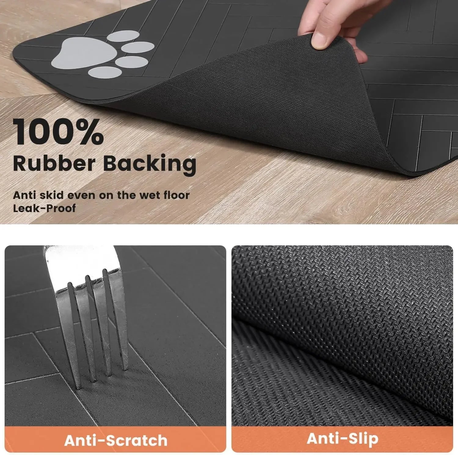 PawGuard | Saugstarke Futtermatte | Wasserdicht & Rutschfest | Platzset für Hunde- & Katzennäpfe | 20×30 / 30×50 / 40×60 cm