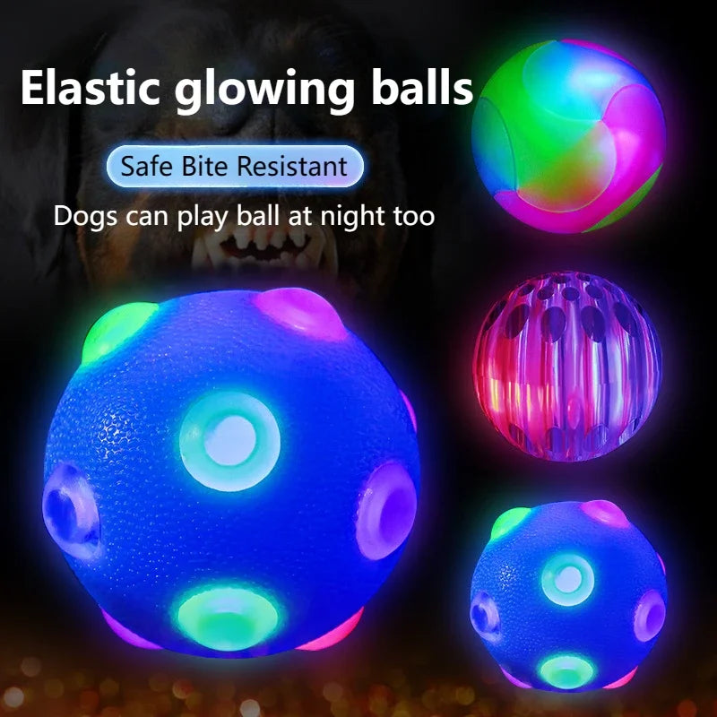 Hundespielzeug GlowPaw Ball | LED Leuchtball | Elastisch & Beißfest | Für Hunde, Katzen & Kinder