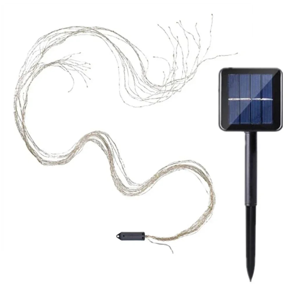 SolarGlanz Lichtervorhang | 100/200 LEDs | 8 Modi | Warmweiß, Weiß & Bunt