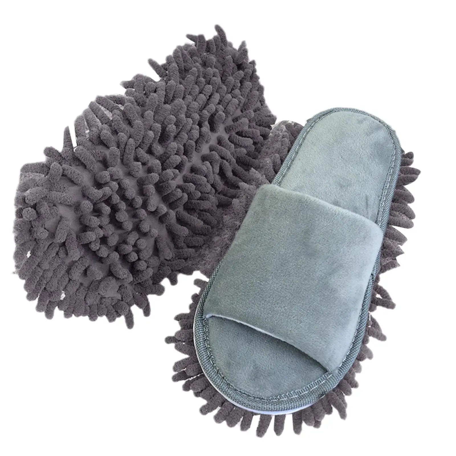 CleanSteps Mikrofaser Putzpantoffeln | 2-in-1 Hausschuhe & Wischmop | Waschbar & Rutschfest | Für alle Böden geeignet