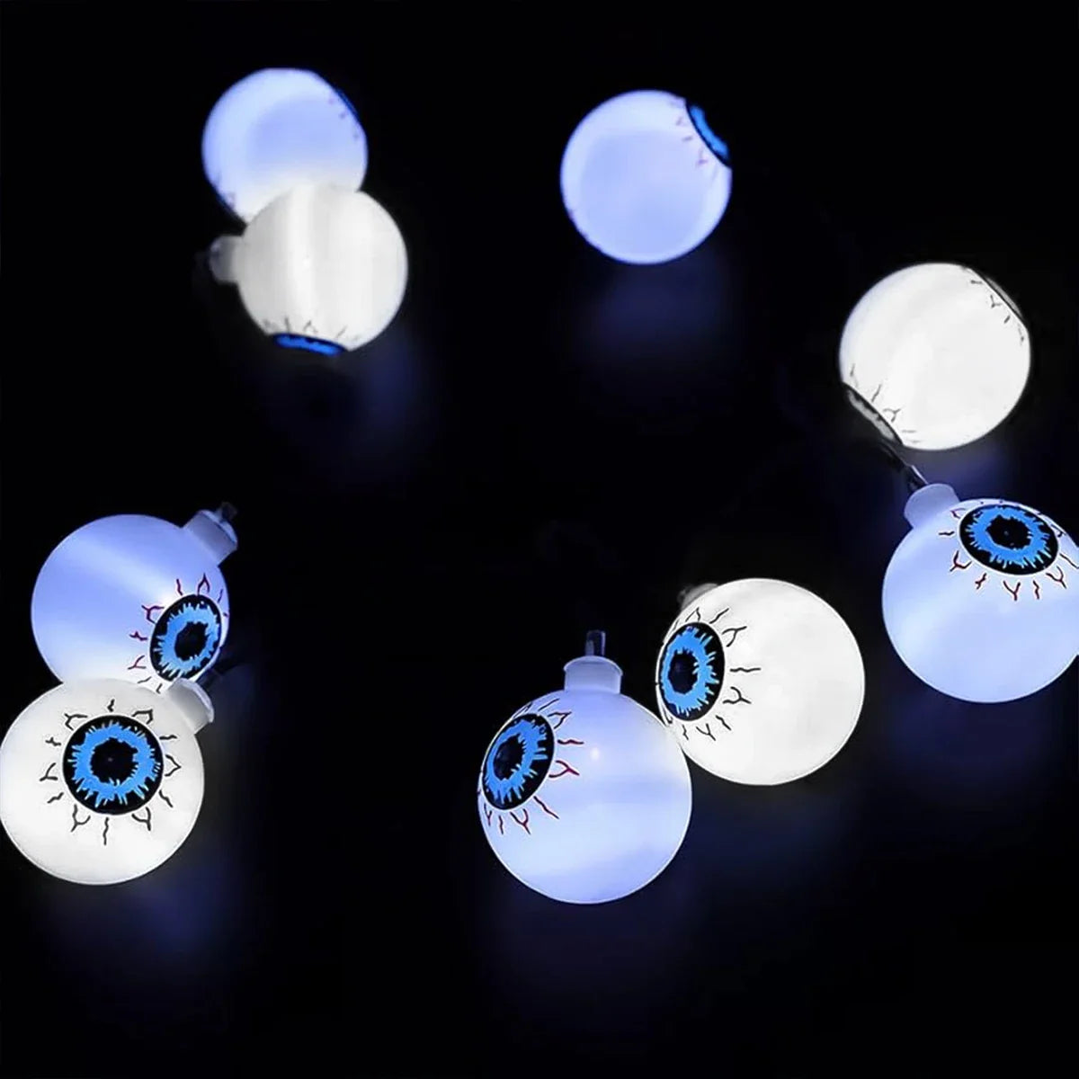 Halloween LED-Lichterkette CreepyEyes | 20 LED Augäpfel | Für Haus, Garten & Party