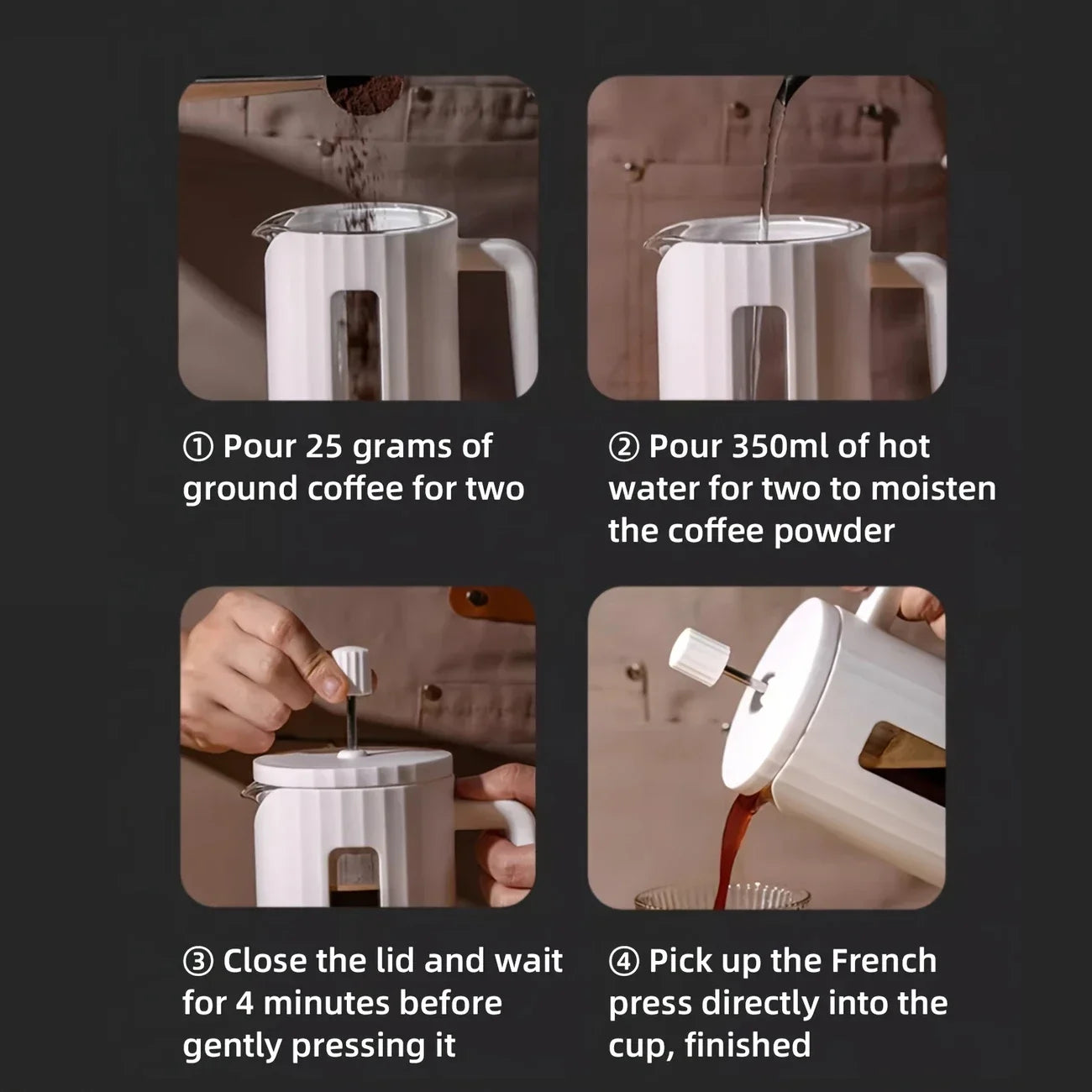 BrewVista | French Press Kaffeebereiter | 600 ml | Borosilikatglas & Edelstahlfilter | Für Zuhause & Outdoor