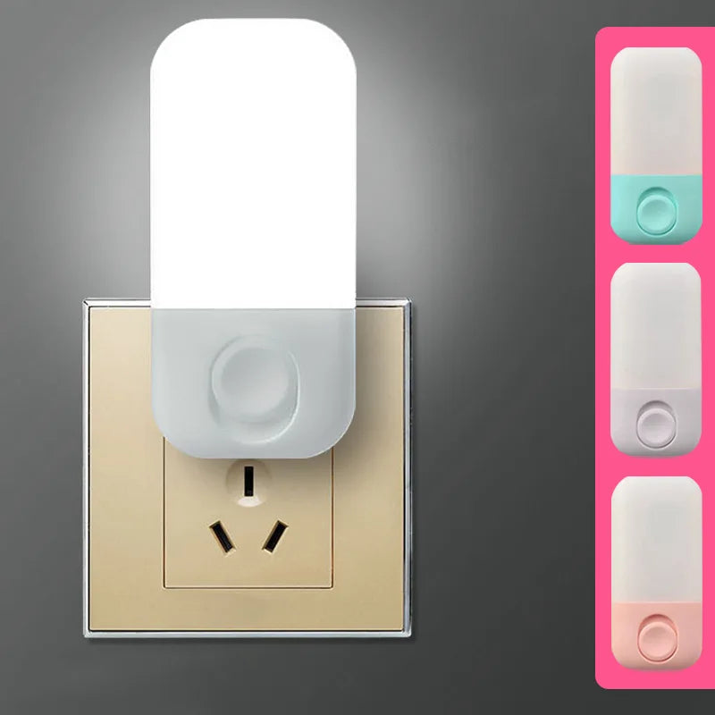 Mini LED Nachtlicht | Manuell Schaltbar | Energiesparend & Kompakt | Rosa/Weiß