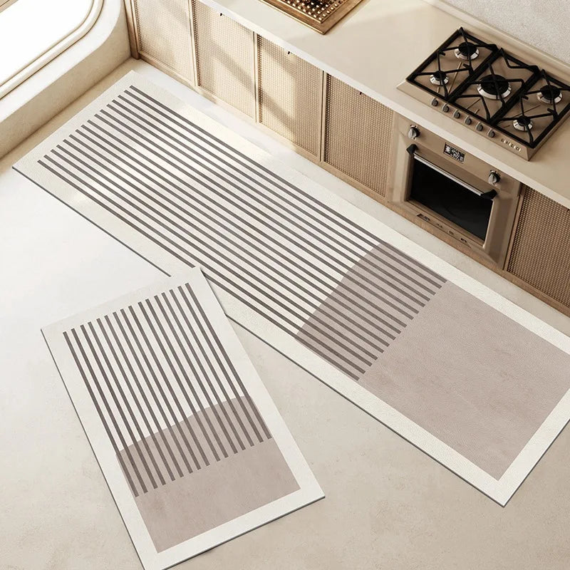 Pureterra | Küchenmatte Super-Absorbierend | Rutschfest & Waschbar | Diatomit-Design | Oval & Langform | Komfort Teppich für Küche & Bad